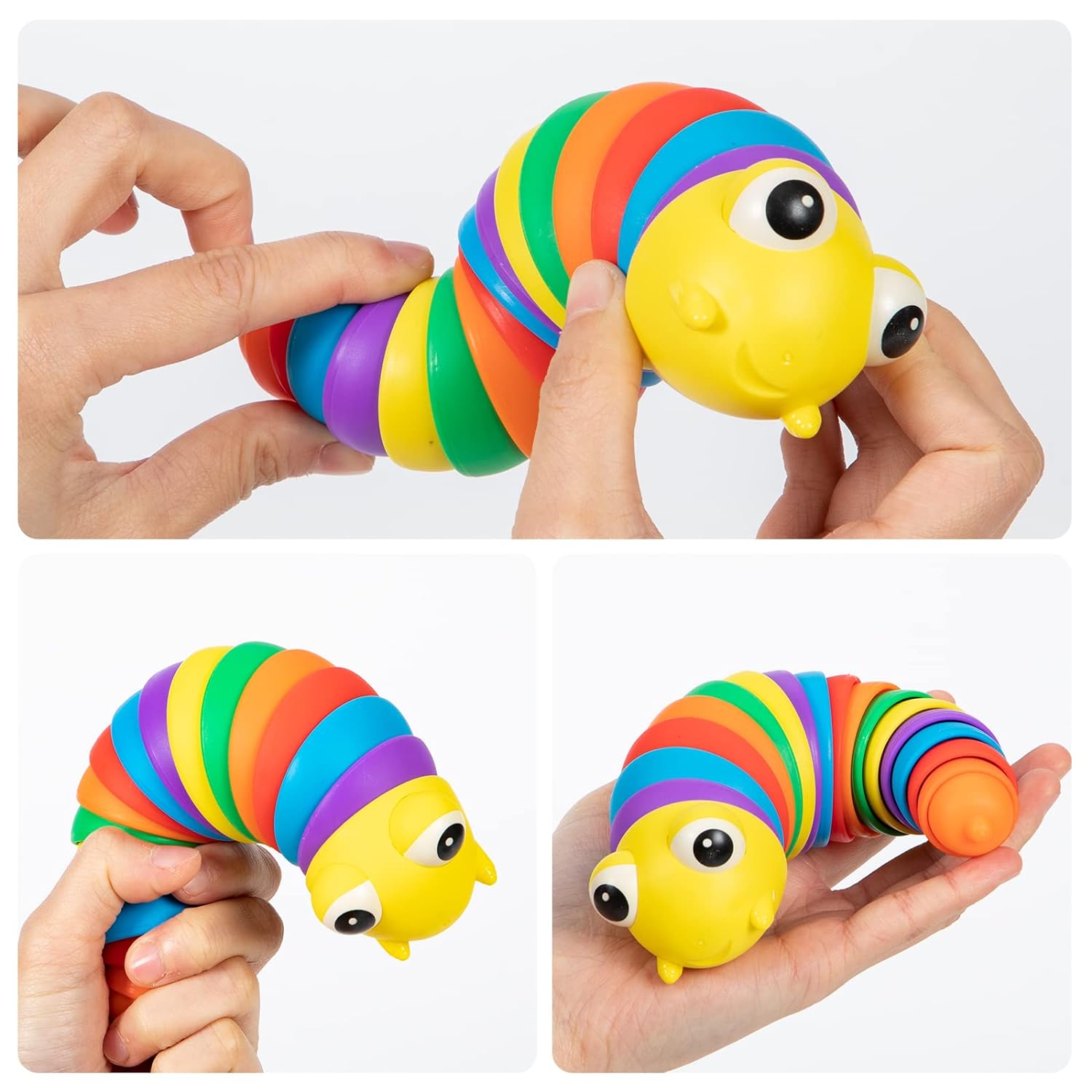 3D Rainbow Color Plastic Slug Fidget Toys, Stress Relieving Toy, Sensory Slug Toy for Boys and Girls, Finger slug Toy, for Autistic, Caterpillar Fidget Toys Stress Relief Gifts for Toddlers Kids Adults  (1 Pc) 3D Rainbow Color Plastic Slug Fidget Toys, Stress Relieving Toy, Sensory Slug Toy for Boys and Girls, Finger slug Toy, for Autistic, Caterpillar Fidget Toys Stress Relief Gifts for Toddlers Kids Adults  (1 Pc)